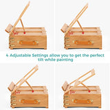 VISWIN Large Adjustable 3 Drawer Storage Box Easel, Premium Beechwood Tabletop Sketchbox, Portable Wood Artist Desktop Easel with Book Stand, Table VISWIN