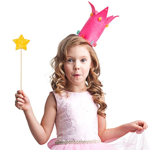 Toddmomy Heart 8pcs Wood Fairy Wand Unfinished Wooden Moon Star Stick Make Your Own Princess Wand Party Cosplay Costume for DIY Crafts Princess Toddmomy
