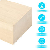 QTLCOHD 6Pcs Basswood Carving Blocks 4x4x2 Inch Whittling Wood Blocks Unfinished Wood Blocks Wood Carving Blocks for Beginner to Expert, Wood Carving QTLCOHD