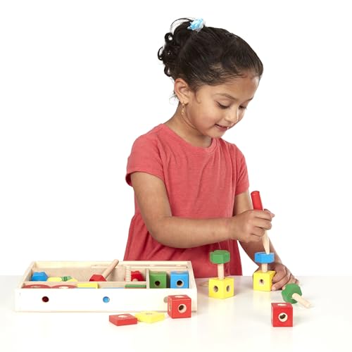 Melissa & Doug Wooden Construction Building Set in a Box (48 pcs) - WoodArtSupply