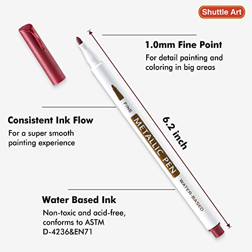 Shuttle Art 30 Colors Permanent Markers, Fine Point, Assorted 30