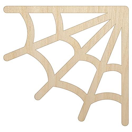 Corner Spider Web Unfinished Wood Shape Piece Cutout for DIY Craft Projects - 1/8 Inch Thick - 4.70 Inch Size - WoodArtSupply