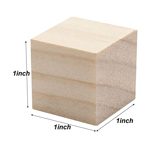 Unfinished Wooden Blocks for Crafts 1 inch, 50PCS Blank Wood Blocks for Crafting, Natural Wood Cubes Solid Wooden Square Blocks for Baby Shower, Kids - WoodArtSupply