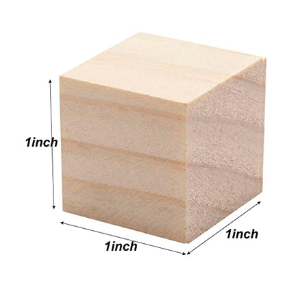 Unfinished Wooden Blocks for Crafts 1 inch, 50PCS Blank Wood Blocks for Crafting, Natural Wood Cubes Solid Wooden Square Blocks for Baby Shower, Kids - WoodArtSupply