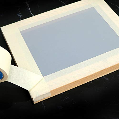 Angela&Alex 21 Pieces Screen Printing Starter Kit, 10 x 14 Inch Wood Silk Screen Printing Frame White Mesh Squeegees Inkjet Transparency Film and