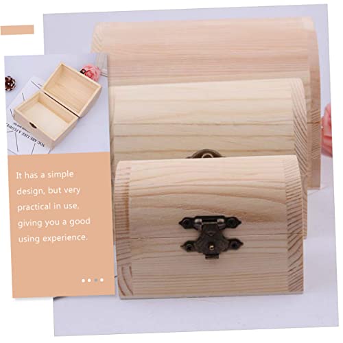 VOSAREA 3pcs Boxes Wooden Box Craft Storage Jewelry Organizer Tray Strawberry Decor Unfinished Wooden Jewelry Case Diy Wooden Handmade Gifts Jewelry VOSAREA