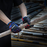 WORKPRO Heavy Duty Work Gloves, Synthetic Leather Impact Protection Working Gloves for Men, PVC Protection, Touch Screen, Terry Fabric, Non-Slip, WORKPRO