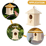Kisangel Bird Nest Wooden Hummingbird House Birdhouses for Outdoors Bird Houses for Outside Wood Bird Feeder Unfinished Wood Birdhouse Balcony Bird Kisangel