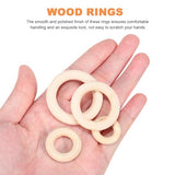KALLORY Macrame Wooden Rings 80pcs Unfinished Solid Large Wooden Circle Round Ring Macrame Plant Hanger for DIY Craft Pendant Connectors Jewelry KALLORY