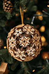 3D Wooden Christmas Ball Puzzle Kit by Wood Trick - Festive DIY Decor for All Ages Wood Trick