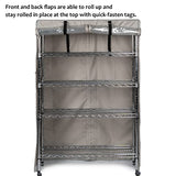 YLOVAN Storage Shelf Cover Wire Rack Shelving Dust Protective, Fits Racks 36''Wx14''Dx54''H One Side See Through Panel (Cover only) YLOVAN