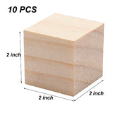 Blank Wood Blocks for Crafting, 2 inch 10PCS Unfinished Large Wooden Blocks for Crafts and Decor, Natural Solid Wooden Squares Wood Cubes for Baby Coowayze