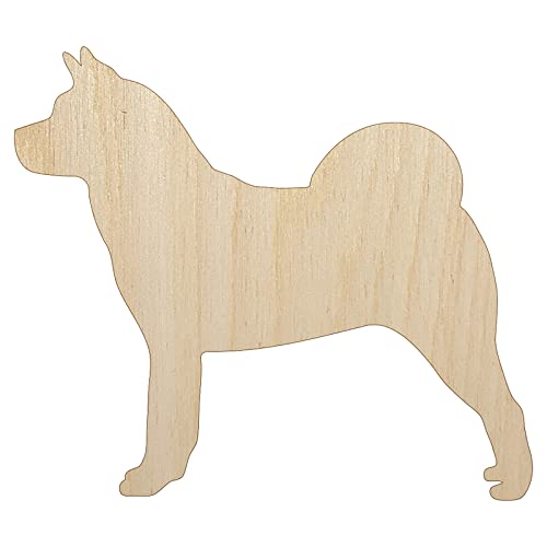 American Akita Dog Solid Unfinished Wood Shape Piece Cutout for DIY Craft Projects - 1/4 Inch Thick - 6.25 Inch Size - WoodArtSupply