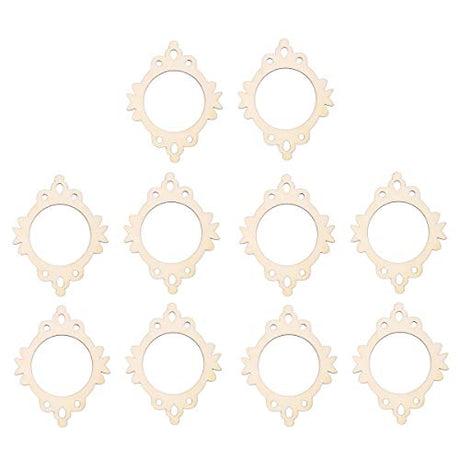 Amosfun Unfinished Wood Cutout Photo Frame Mini Picture Frame Wooden Shape Pieces Craft Embellishments Ornament for DIY Crafts 10pcs Amosfun