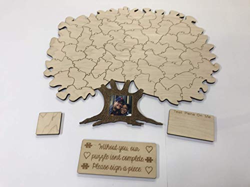 50pc Blank Wedding Tree Puzzle Guest Book Alternative. Add Your Own Personalization. A Great Guest Book Idea For a Wedding Reception, Birthday, Baby WoodArtSupply