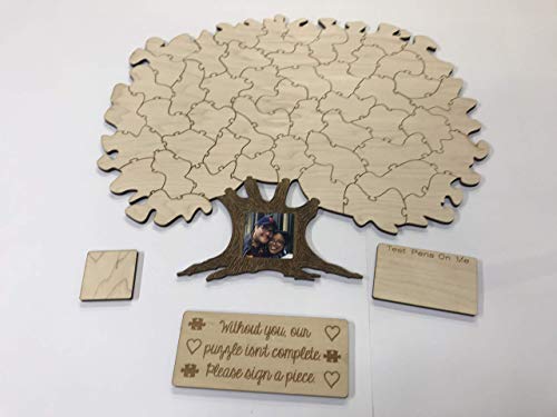 50pc Blank Wedding Tree Puzzle Guest Book Alternative. Add Your Own Personalization. A Great Guest Book Idea For a Wedding Reception, Birthday, Baby - WoodArtSupply