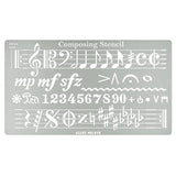 Aleks Melnyk No.424 Metal Stencil, Song Writer's Composing Template for Music Notes, 1 PC, Large Symbols, Bullet Journaling, Bookmark, Engraving Aleks Melnyk
