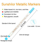 Sunshilor Metallic Markers Fine Point Metallic Marker Pens for Black Paper, Art Rock Painting, Easter Egg, Halloween Pumpkin, Card Making, Metal, Sunshilor