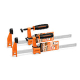 JORGENSEN 2-pack Steel Bar Clamps Set, 12-inch Medium Duty, 600 Lbs Load Limit, for Woodworking Jorgensen