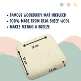 Woolbuddy Needle Felting Kit, Beginner Felting Kit, Felting Tools Included, 40 Colored Felting Wool, Mini Needle Felting Pad, 4 Needle Felting Woolbuddy