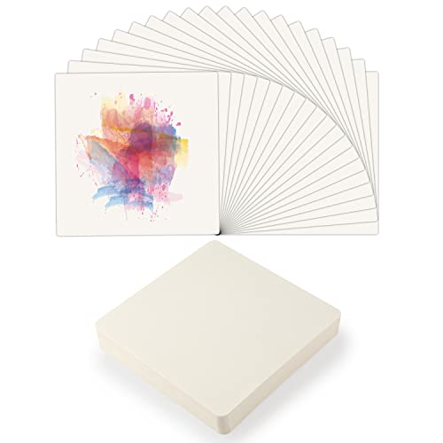 50 Sheets Blank Watercolor Cards, 4.7x4.7 Inch Watercolor Paper Cards Watercolor Cardstock Bulk for Beginners Artist Adults Kid Student Painting TOYMIS