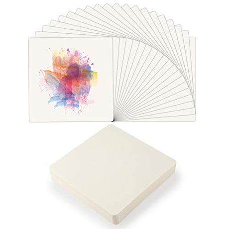 50 Sheets Blank Watercolor Cards, 4.7x4.7 Inch Watercolor Paper Cards Watercolor Cardstock Bulk for Beginners Artist Adults Kid Student Painting TOYMIS