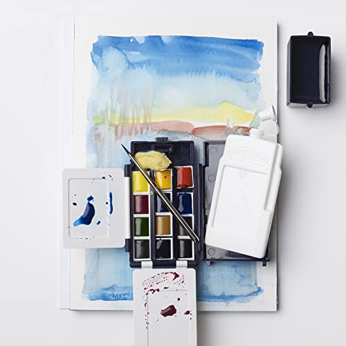 Winsor & Newton Professional Watercolor Paint Set, Compact Set, 12 Half Pans and Accessories Winsor & Newton