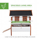 PawHut 47" Chicken Coop Wooden Chicken House Rabbit Hutch Raised Poultry Cage Portable Hen Pen Backyard with Nesting Box and Handles PawHut