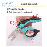 C.JET TOOL 8" Stainless Angle Type Electrician Scissors Heavy Duty Professional for Aluminium Copper Soft Cable C.JET TOOL