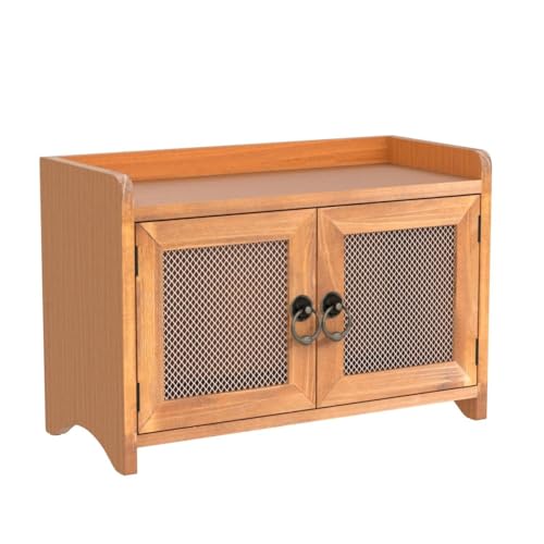 COLLECTIVE HOME - Storage Cabinet, Mini Countertop Cabinet, Wood Organizer for Kitchen Living Room Bedroom Bathroom Office with Magnetic Door, 14.5 x COLLECTIVE HOME