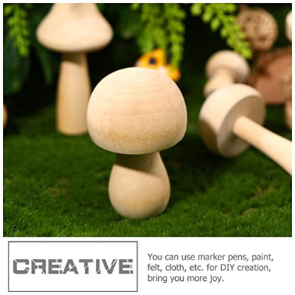 Mushroom Decor Home Decor 12Pcs Wooden Mushroom, Unpainted Decor DIY Craft Supplies Blank Ornaments Wood Mushroom to Paint Graffiti Supplies Gifts