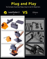 LaserPecker 2(Suit) Laser Engraver, Handheld High Precision High Speed and Versatile Laser Engraving Machine for Wood Alloy Leather - with Roller LaserPecker