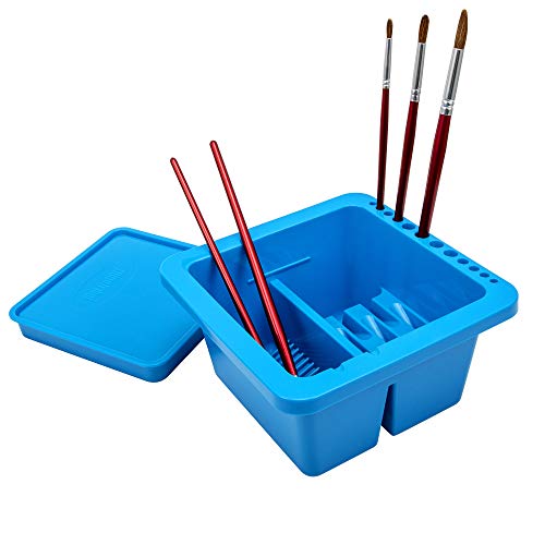 MyLifeUNIT Paint Brush Cleaner, Paint Brush Holder and Organizers for Acrylic, Watercolor, and Water-Based Paints (Blue) - WoodArtSupply