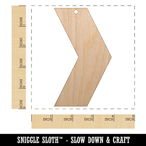 Chevron Arrow Solid Unfinished Craft Wood Holiday Christmas Tree DIY Pre-Drilled Ornament Sniggle Sloth