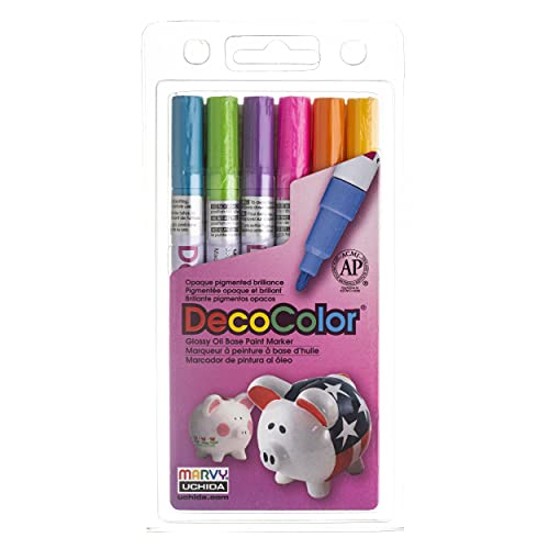 Uchida 200-6C 6-Piece Decocolor Fine Point Paint Marker Set - WoodArtSupply