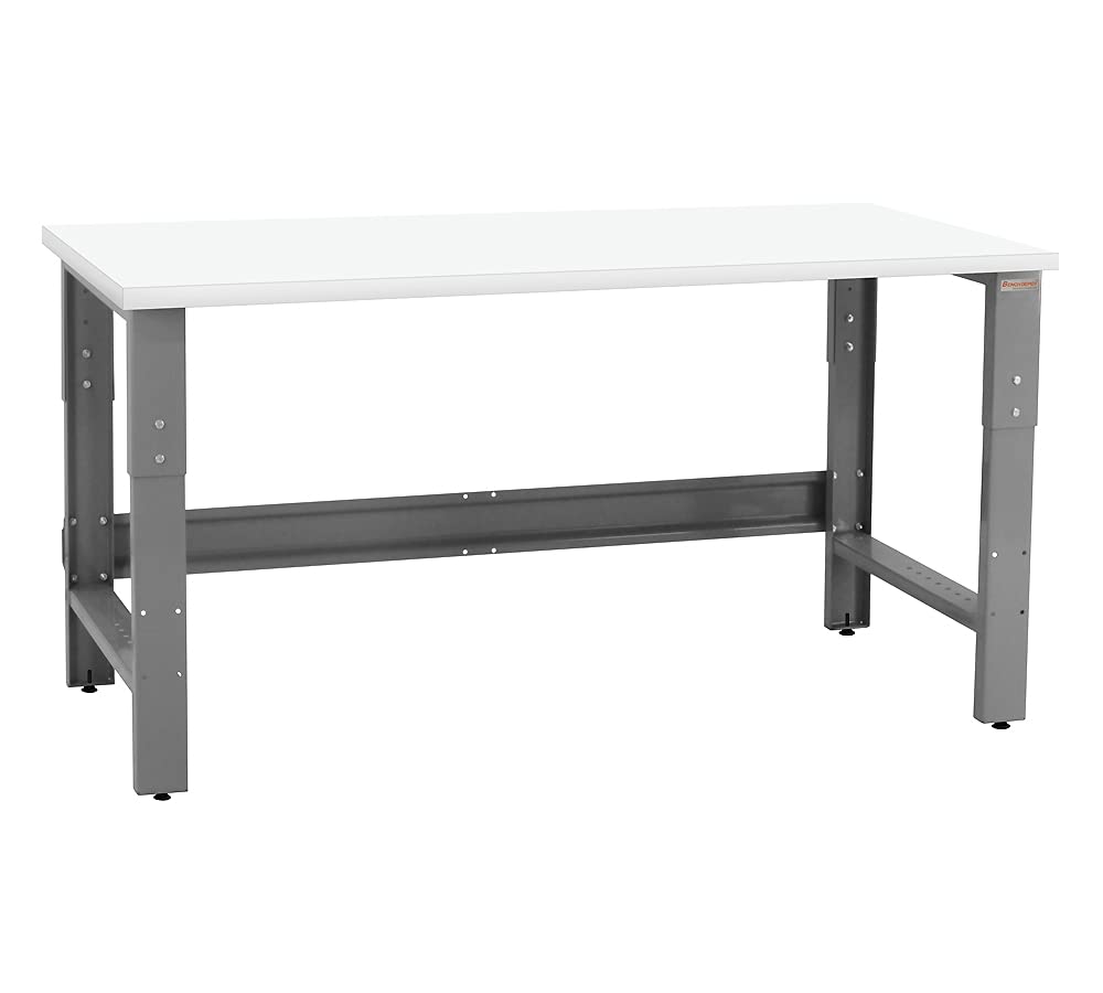 Table & Workbench: 1" Thick Laminate Top, Height Adjustable Bench - 30" D x 48" L x 30" - 36" H - by BenchPro