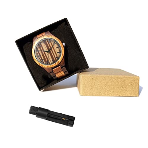 UMIPHIMAT Custom Engraved Wood Watches for Husband - Wooden Wrist Watch for Him, Valentines Anniversary Birthday Gift UMIPHIMAT