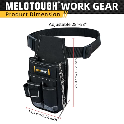 MELOTOUGH Pocket Tool Pouch Tool Belt Pouches with Belt Clip Utility Mini Tool Organizer Pouch for Electrician,Carpenter,Construction,Technician - WoodArtSupply