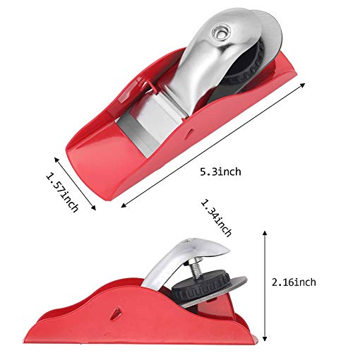 Mini Hand Planer 3-1/2 inch Red Adjustable, used for Wood Craft Processing, Carving and Trimming Projects, Carpenter DIY Model Making (Hand Planer Abnaok