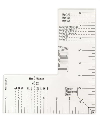 Karpoulra Tshirt Ruler Guide for Vinyl Alignment - Left Chest, T Shirt Ruler Alignment Tool Placement for Embroidery Heat Press Printing (Adult Men - WoodArtSupply