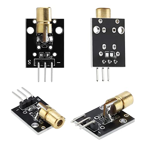 8PCS 3 Pin 650nm 5V Laser Transmitter Sensor Module Board KY-008 Dot Diode Copper Head Sensor Module Diode Laser Mini laser head for Arduino - WoodArtSupply