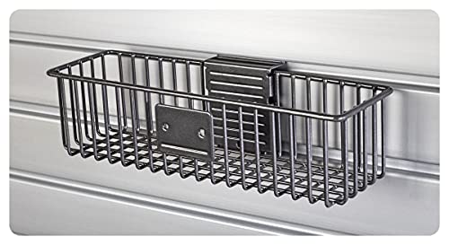 HandiWall Small Basket - 3 Inch x 12 Inch (Pack of Two) for Storage on Garage Slatwall Panels HandiSolutions