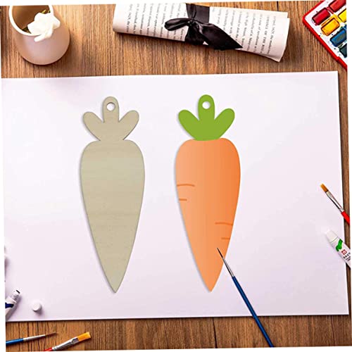 Gogogmee 30Pcs Carrot DIY Woodsy Decor Arts and Crafts for Kids Wooden Crafts Easter Carrot Hanging Ornaments DIY Carrot Slices Easter Wood Cutouts Gogogmee