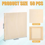 50pcs Unfinished Wood Canvas, 6x6 Inch Multipurpose Blank Wood Canvas Boards Pine Wood Panels Wood Canvases for Painting Drawing Craft DIY Art PEUTIER