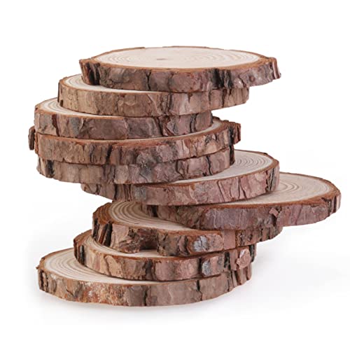 SUPVOX 5pcs Unfinished Rustic Wood Slices Small Wood Slices Wood Discs for Centerpieces Unfinished Wood Kit Circles Crafts Wooden Round Crackers Bulk SUPVOX