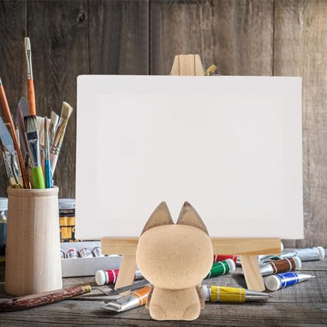HEALLILY Unfinished Wood Cat Unfinished Wooden Cat Figurines Statues to Paint Wood Tabletop Decorations Ornaments 1 Unpainted Wood Toy HEALLILY