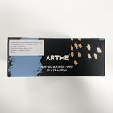ARTME Acrylic Leather Paint Set, 20 Colors x 30ml Acrylic Leather Dye Kit Perfect for Shoes, Sneakers, Jackets, Leather Sofa, and Car Seat Artme