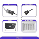 UV Light for Resin Curing 3D 30W Printer Curing Lamp Kit for SLA/DLP/LCD 3D Printing 395-405nm Efficient IP66 Waterproof Flood Light with 36pcs Black coospider-repta