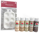 Apple Barrel Acrylic Skin Tone Paint Colors (2 Ounce Bottles) & Artist Palette Set Atlea Creations