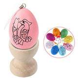 Toyvian 12PCS Wooden Egg Cup Holder Stands DIY Blank Unfinished Wooden Egg Displays for DIY Easter Decoration Toyvian